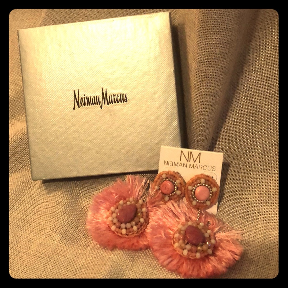 Neiman Marcus Fringe and Beaded Statement Earrings